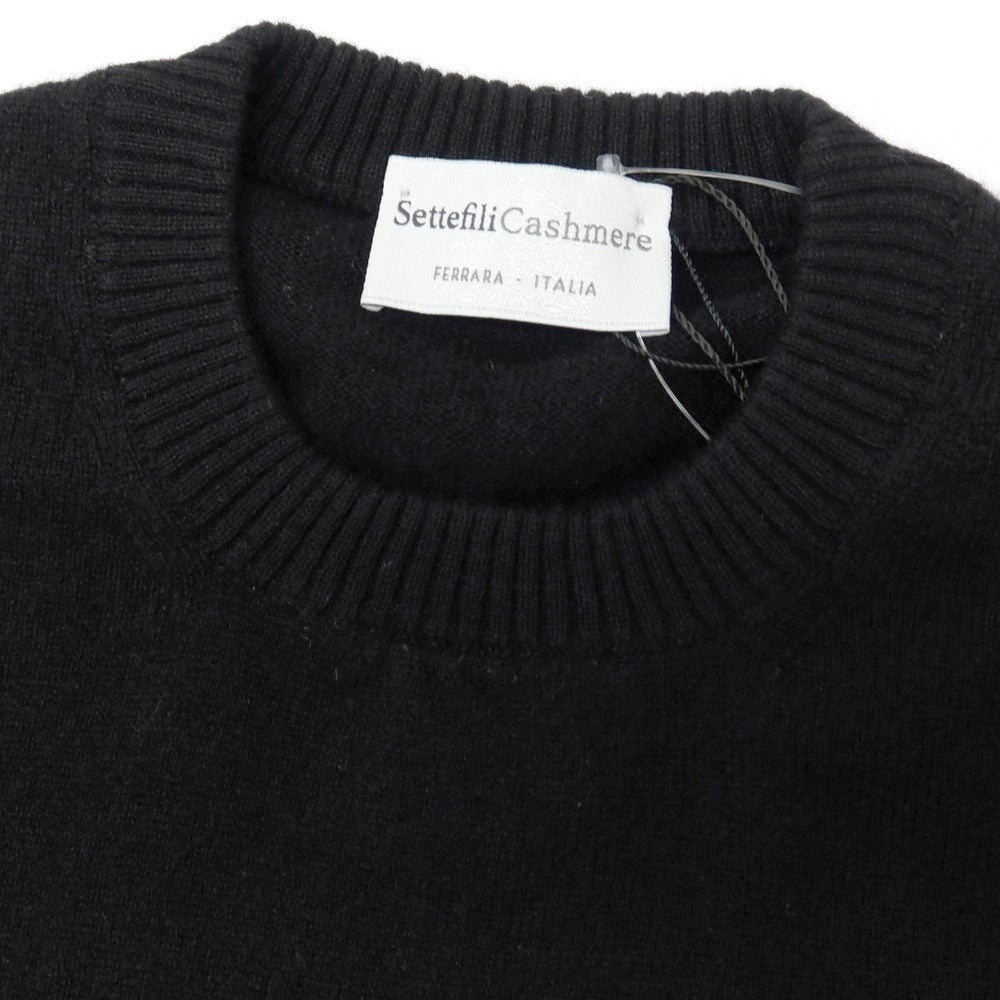 【新品アウトレット】セッテフィーリ カシミア Settefili Cashmere カシミヤ クルーネック プルオーバーニット ブラック【サイズ48/S】【 状態ランクN- 】【 メンズ 】