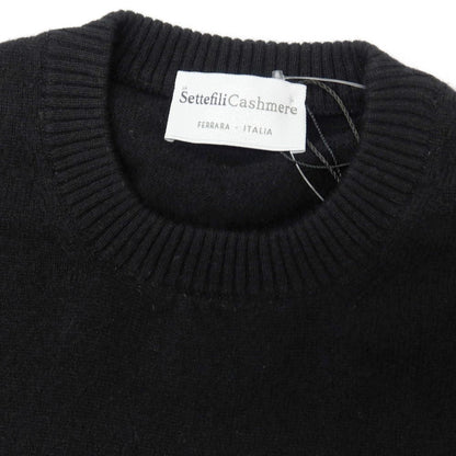 【新品アウトレット】セッテフィーリ カシミア Settefili Cashmere カシミヤ クルーネック プルオーバーニット ブラック【サイズ48/S】【 状態ランクN- 】【 メンズ 】