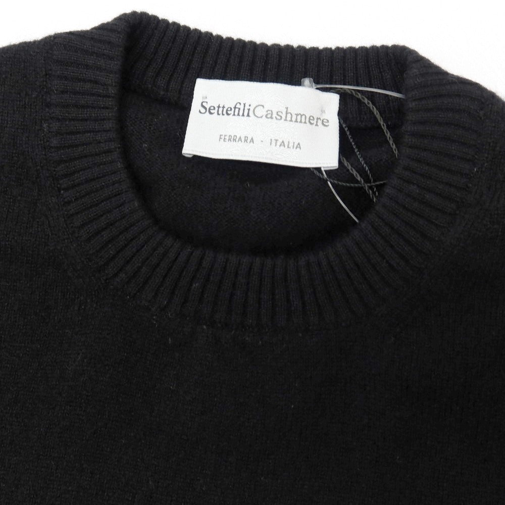 【新品アウトレット】セッテフィーリ カシミア Settefili Cashmere カシミヤ クルーネック プルオーバーニット ブラック【サイズ50/M】【 状態ランクN- 】【 メンズ 】