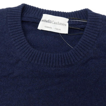 【新品アウトレット】セッテフィーリ カシミア Settefili Cashmere カシミヤ クルーネック プルオーバーニット ネイビー【サイズ50/M】【 状態ランクN- 】【 メンズ 】