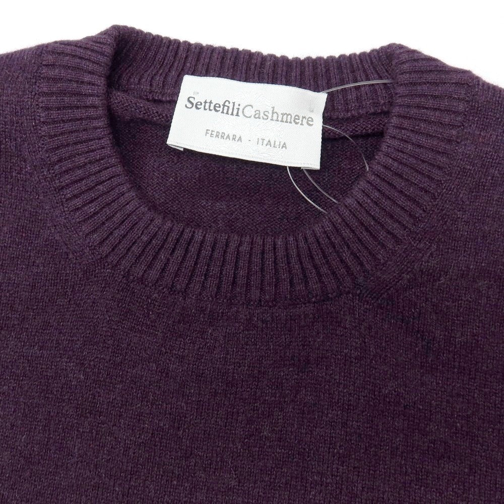 【新品アウトレット】セッテフィーリ カシミア Settefili Cashmere カシミヤ クルーネック プルオーバーニット ダークパープル【サイズ44】【 状態ランクN- 】【 メンズ 】
