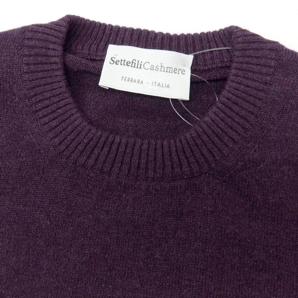 【新品アウトレット】セッテフィーリ カシミア Settefili Cashmere カシミヤ クルーネック プルオーバーニット ダークパープル【サイズ48/S】【 状態ランクN- 】【 メンズ 】