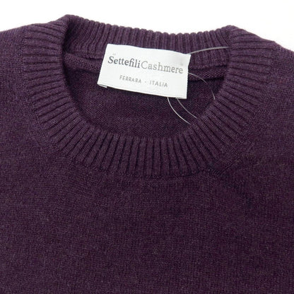 【新品アウトレット】セッテフィーリ カシミア Settefili Cashmere カシミヤ クルーネック プルオーバーニット ダークパープル【サイズ48/S】【 状態ランクN- 】【 メンズ 】