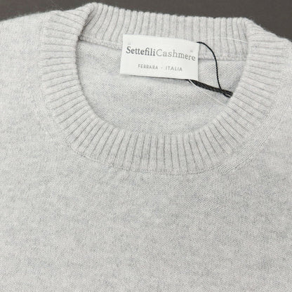 【新品アウトレット】セッテフィーリ カシミア Settefili Cashmere カシミヤ クルーネック プルオーバーニット ライトグレー【サイズ50/M】【 状態ランクN- 】【 メンズ 】