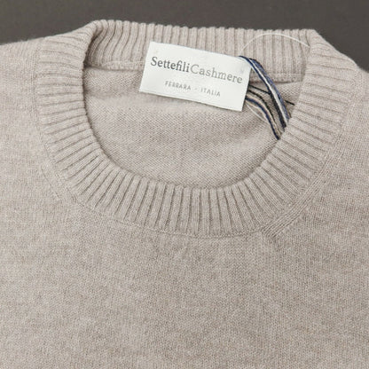 【新品アウトレット】セッテフィーリ カシミア Settefili Cashmere カシミヤ クルーネック プルオーバーニット グレージュ【サイズ48/S】【 状態ランクN- 】【 メンズ 】