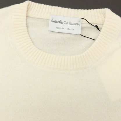 【新品アウトレット】セッテフィーリ カシミア Settefili Cashmere カシミヤ クルーネック プルオーバーニット オフホワイト【サイズ50/M】【 状態ランクN- 】【 メンズ 】