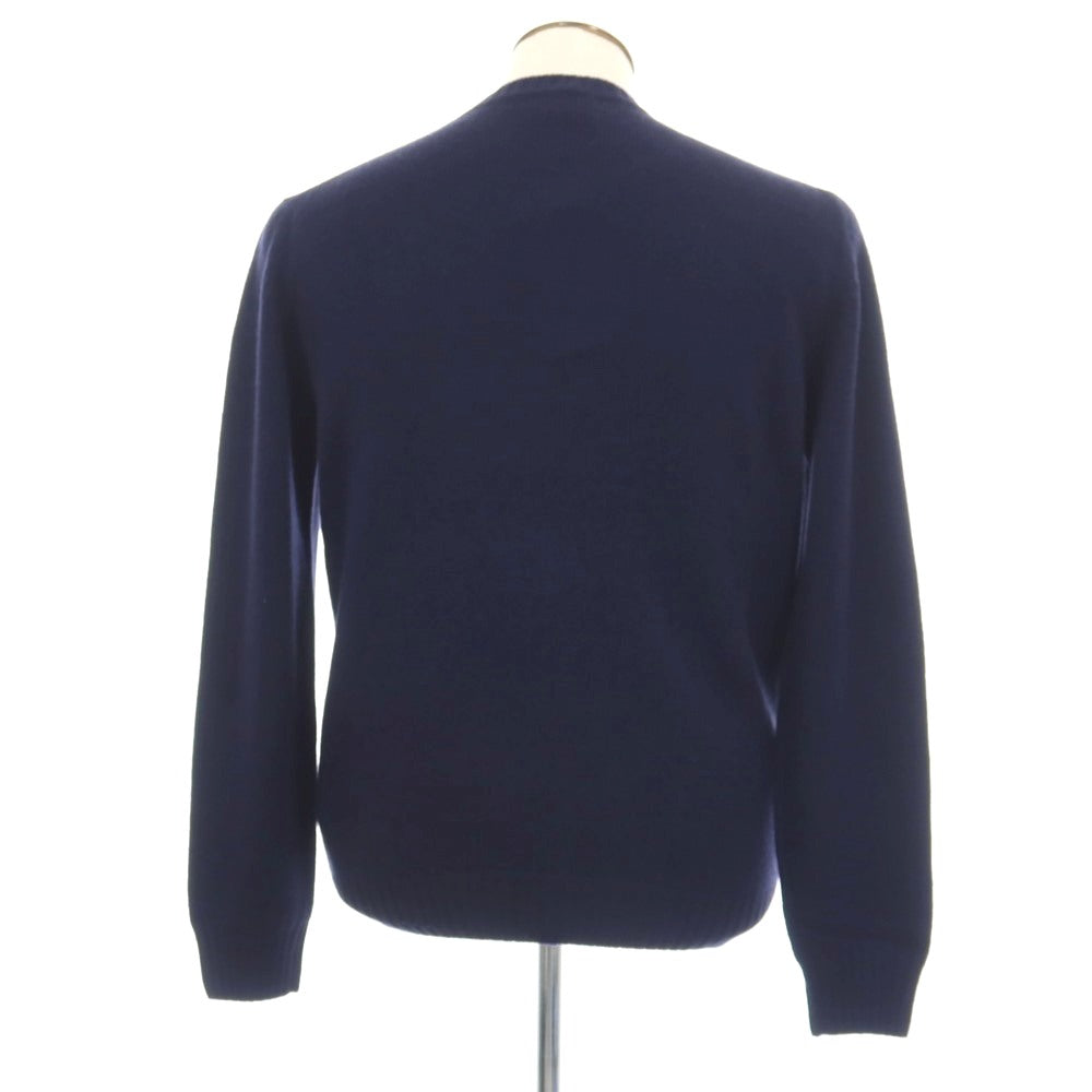 【新品アウトレット】セッテフィーリ カシミア Settefili Cashmere ベビーカシミヤ クルーネック プルオーバーニット ネイビー【サイズ50/M】【 状態ランクN- 】【 メンズ 】