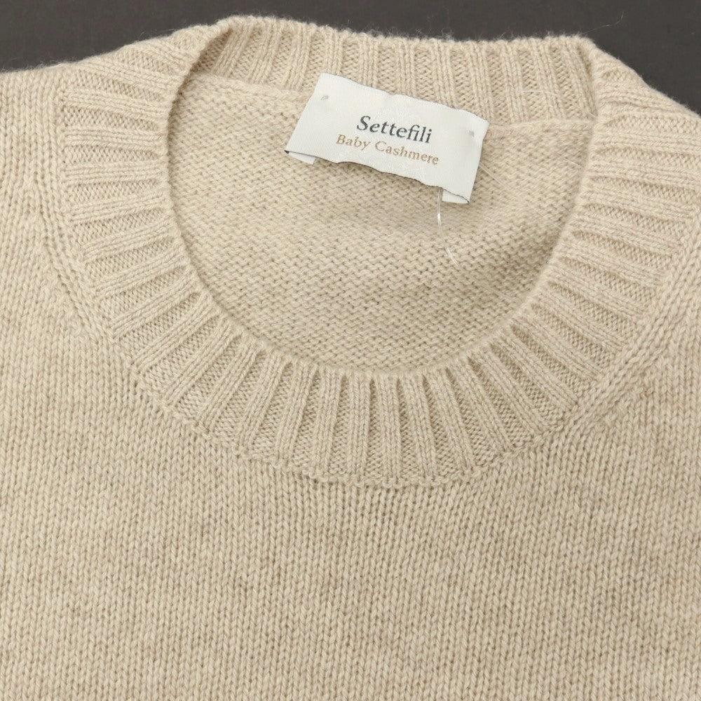 【新品アウトレット】セッテフィーリ カシミア Settefili Cashmere ベビーカシミヤ クルーネック プルオーバーニット ベージュ【サイズ46/XS】【 状態ランクN- 】【 メンズ 】