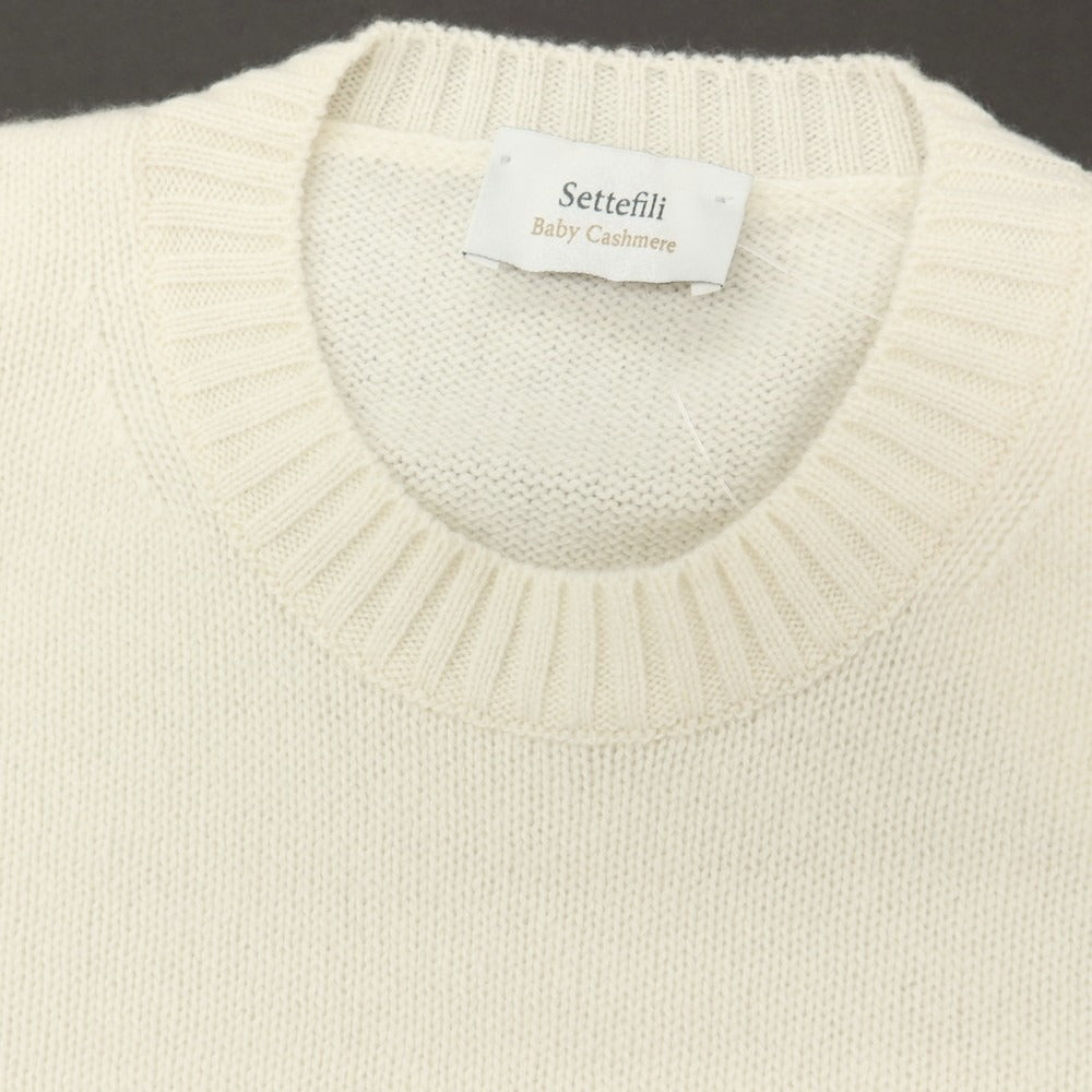 【新品アウトレット】セッテフィーリ カシミア Settefili Cashmere ベビーカシミヤ クルーネック プルオーバーニット オフホワイト【サイズ50/M】【 状態ランクN- 】【 メンズ 】