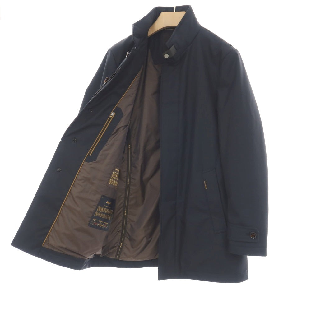 【中古】ムーレー MOORER ACQUA BERECCI-WI ポリエステル 中綿入り ダスターコート ダークネイビー【サイズ46】【 状態ランクB 】【 メンズ 】