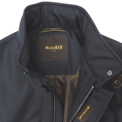 【中古】ムーレー MOORER ACQUA BERECCI-WI ポリエステル 中綿入り ダスターコート ダークネイビー【サイズ46】【 状態ランクB 】【 メンズ 】