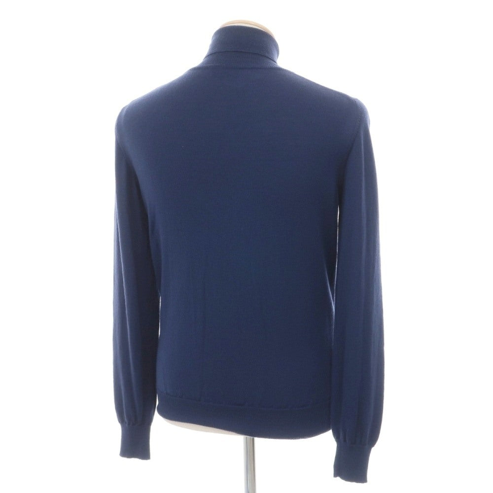 【中古】グランサッソ GRAN SASSO ウール タートルネック プルオーバーニット ネイビーブルー【サイズ44】【 状態ランクB 】【 メンズ 】