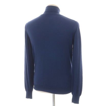 【中古】グランサッソ GRAN SASSO ウール タートルネック プルオーバーニット ネイビーブルー【サイズ44】【 状態ランクB 】【 メンズ 】