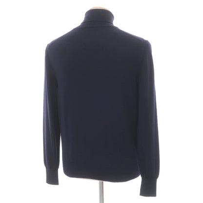 【中古】グランサッソ GRAN SASSO ウール タートルネック プルオーバーニット ダークネイビー【サイズ44】【 状態ランクB 】【 メンズ 】