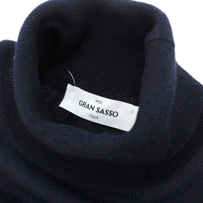 【中古】グランサッソ GRAN SASSO ウール タートルネック プルオーバーニット ダークネイビー【サイズ44】【 状態ランクB 】【 メンズ 】