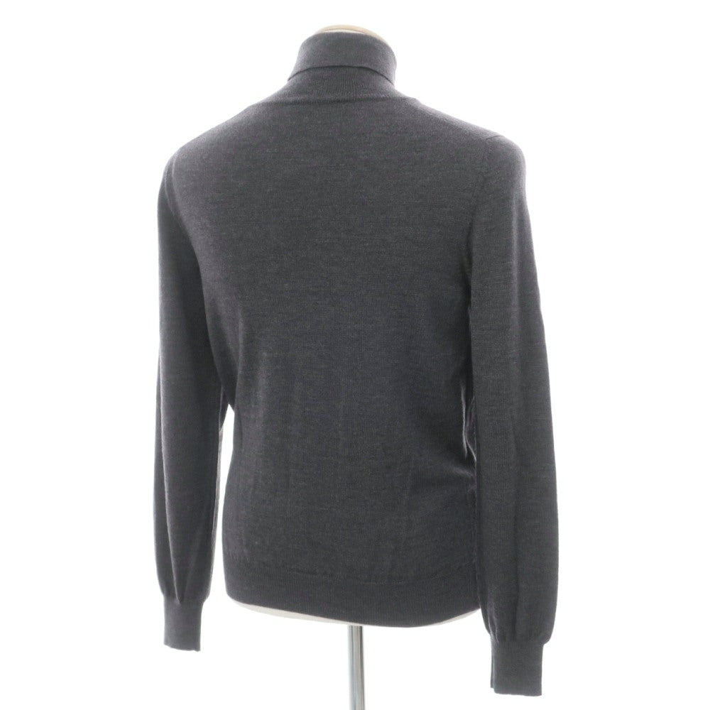 【中古】グランサッソ GRAN SASSO ウール タートルネック プルオーバーニット ダークグレー【サイズ44】【 状態ランクB 】【 メンズ 】