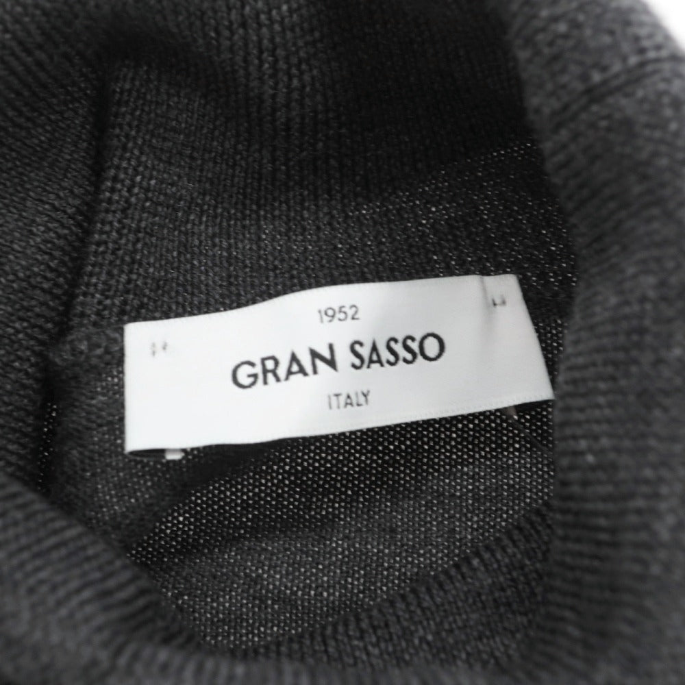 【中古】グランサッソ GRAN SASSO ウール タートルネック プルオーバーニット ダークグレー【サイズ44】【 状態ランクB 】【 メンズ 】