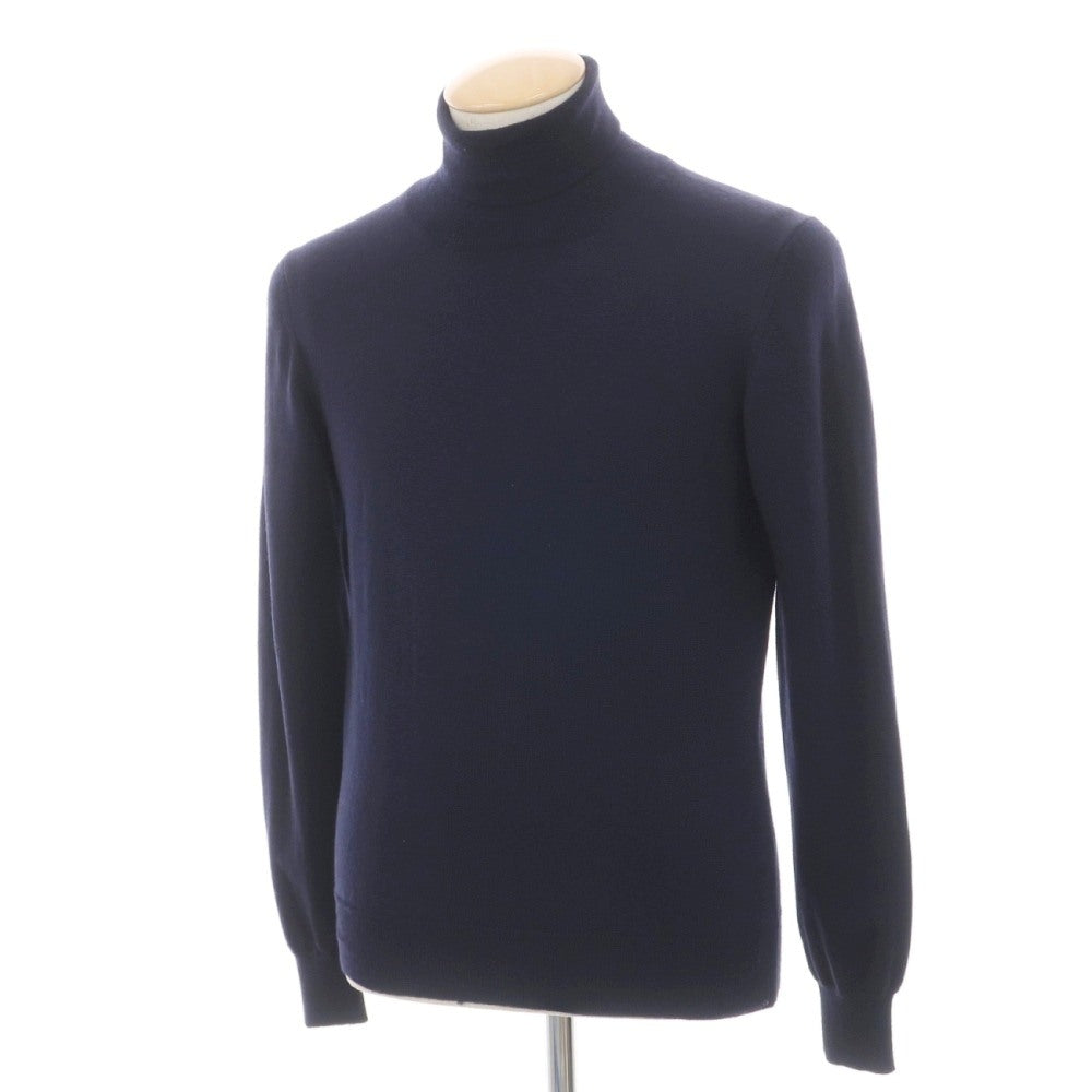 【中古】タリアトーレ TAGLIATORE ウール タートルネック プルオーバーニット ネイビー【サイズ44】【 状態ランクB 】【 メンズ 】