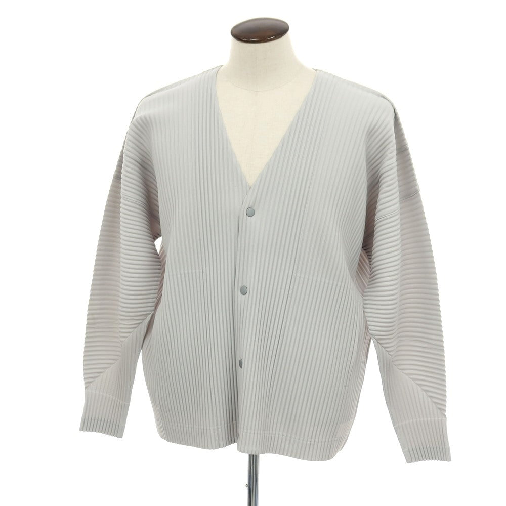 【中古】オム プリッセ イッセイミヤケ HOMME PLISSE ISSEY MIYAKE 2026年春夏 ポリエステル系 プリーツ カーディガン ライトグレー【サイズ表記なし（L位）】【 状態ランクB 】【 メンズ 】