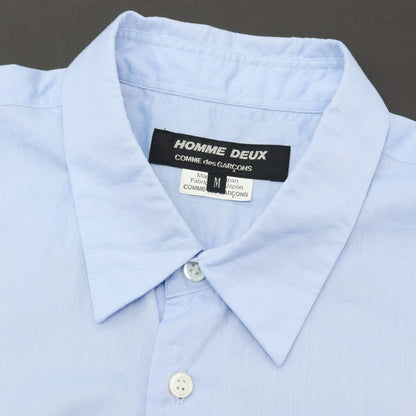 【中古】コムデギャルソン オムドゥ COMME des GARCONS HOMME DEUX 2024年春夏 コットン レギュラーカラー 半袖シャツ ライトブルー【サイズM】【 状態ランクB 】【 メンズ 】