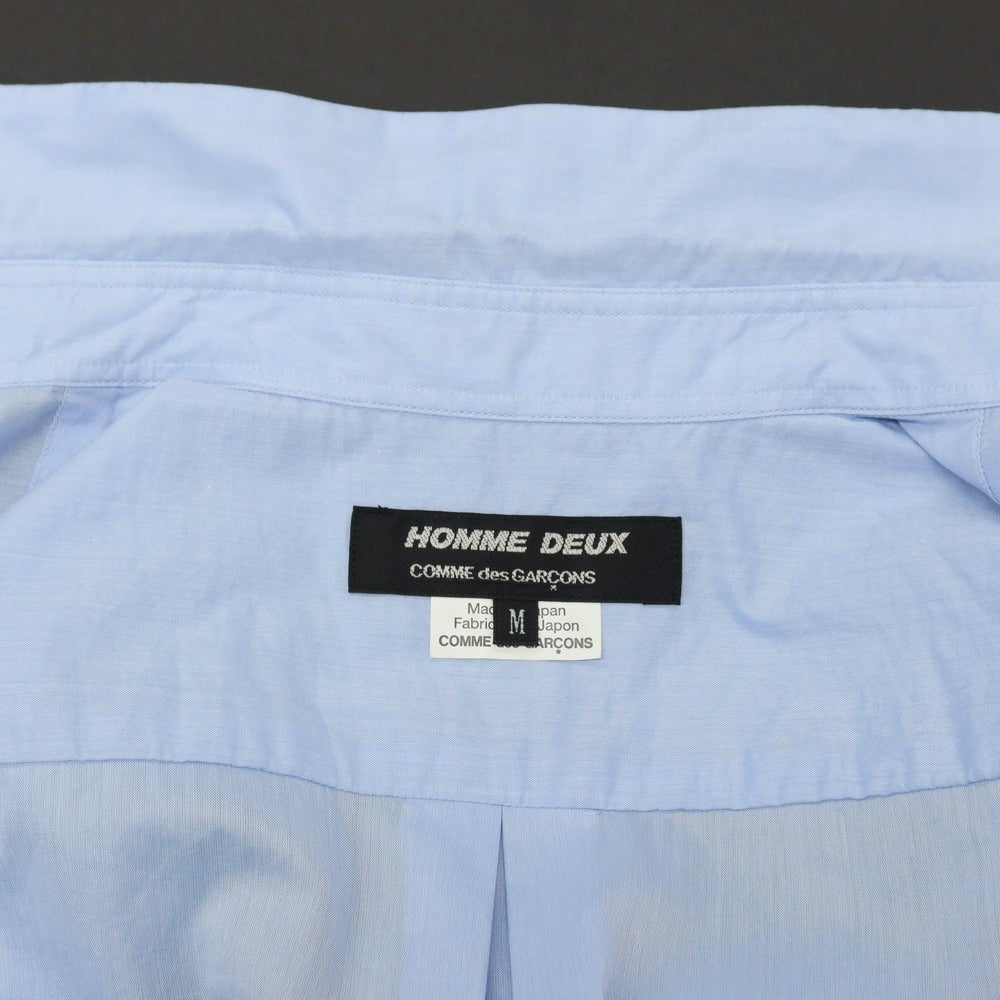 【中古】コムデギャルソン オムドゥ COMME des GARCONS HOMME DEUX 2024年春夏 コットン レギュラーカラー 半袖シャツ ライトブルー【サイズM】【 状態ランクB 】【 メンズ 】