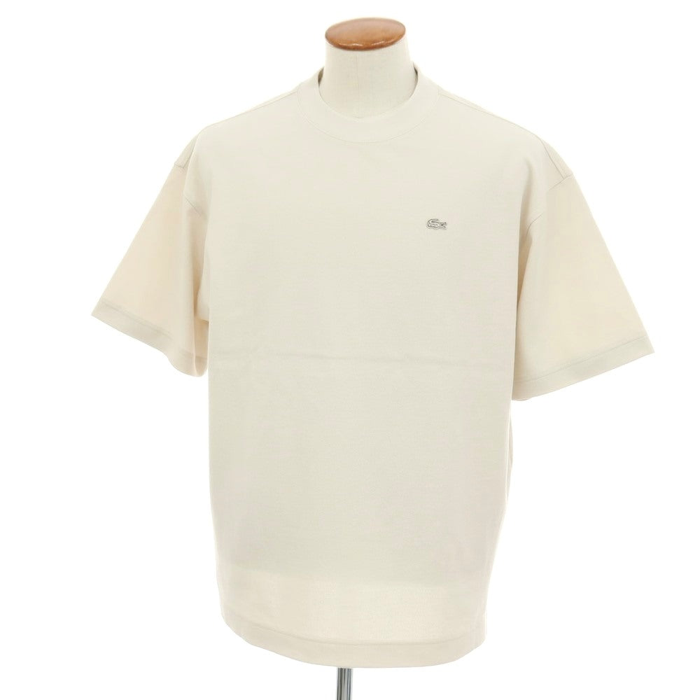 【中古】ラコステ LACOSTE コットン系 鹿の子 オーバーサイズ クルーネック 半袖Ｔシャツ ライトサンドベージュ【サイズ4】【 状態ランクA 】【 メンズ 】