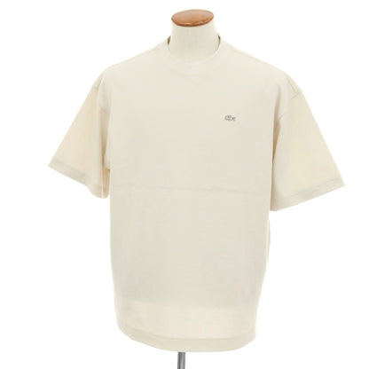 【中古】ラコステ LACOSTE コットン系 鹿の子 オーバーサイズ クルーネック 半袖Ｔシャツ ライトサンドベージュ【サイズ4】【 状態ランクA 】【 メンズ 】