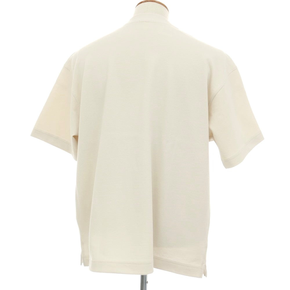 【中古】ラコステ LACOSTE コットン系 鹿の子 オーバーサイズ クルーネック 半袖Ｔシャツ ライトサンドベージュ【サイズ4】【 状態ランクA 】【 メンズ 】