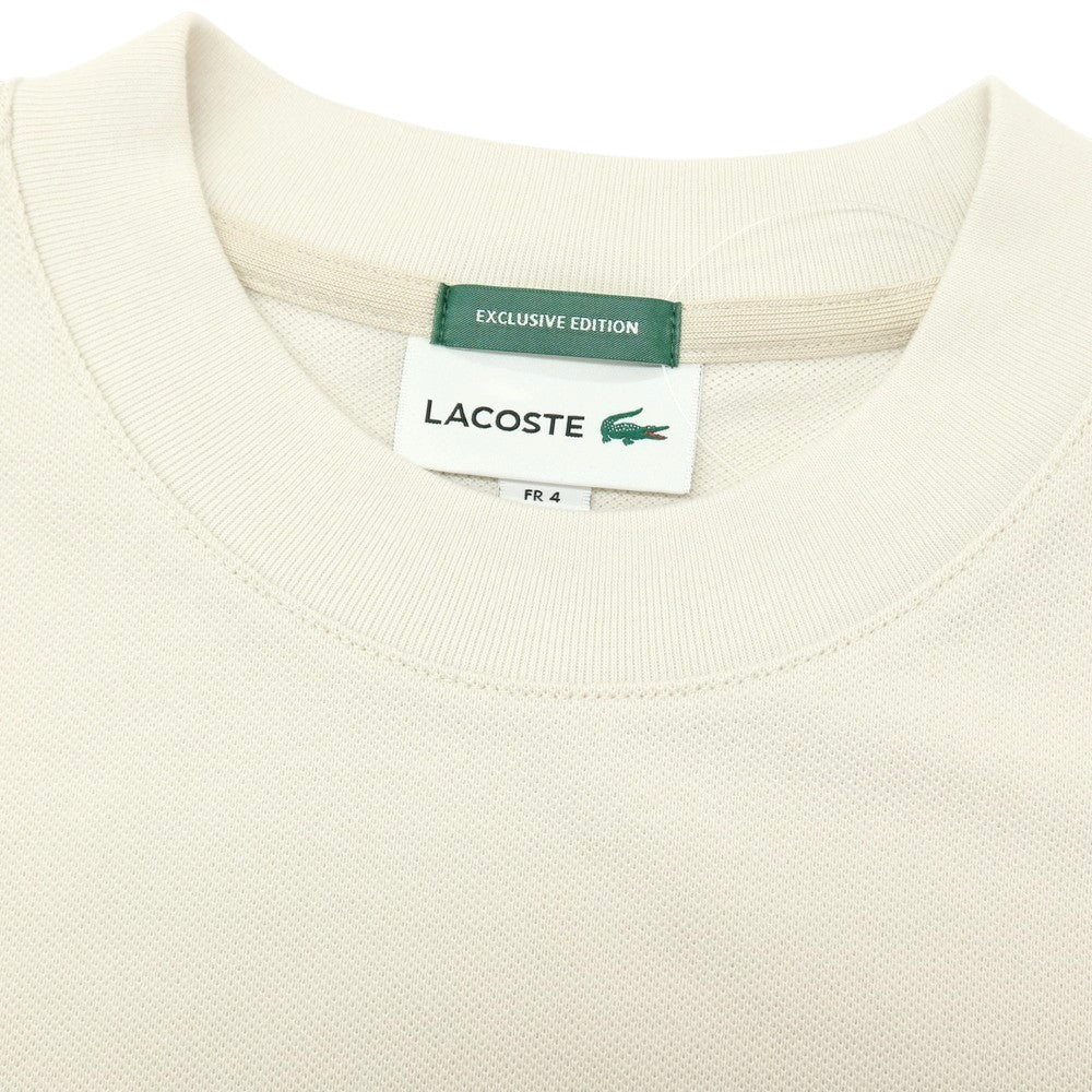 【中古】ラコステ LACOSTE コットン系 鹿の子 オーバーサイズ クルーネック 半袖Ｔシャツ ライトサンドベージュ【サイズ4】【 状態ランクA 】【 メンズ 】
