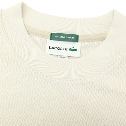 【中古】ラコステ LACOSTE コットン系 鹿の子 オーバーサイズ クルーネック 半袖Ｔシャツ ライトサンドベージュ【サイズ4】【 状態ランクA 】【 メンズ 】