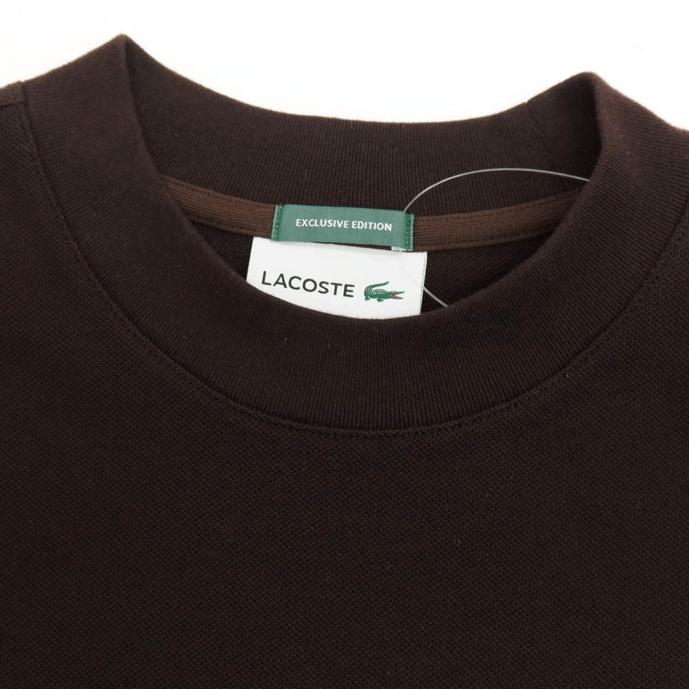 【中古】ラコステ LACOSTE コットン系 鹿の子 クルーネック 半袖Ｔシャツ ダークブラウン【サイズ4】【 状態ランクA 】【 メンズ 】