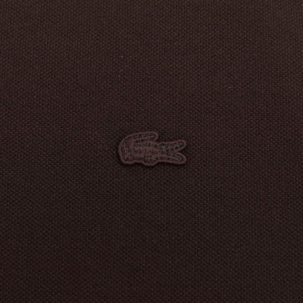 【中古】ラコステ LACOSTE コットン系 鹿の子 クルーネック 半袖Ｔシャツ ダークブラウン【サイズ4】【 状態ランクA 】【 メンズ 】
