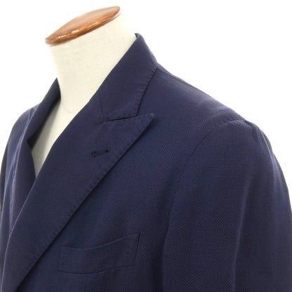 【中古】タリアトーレ TAGLIATORE ウール ホップサック ダブル6B テーラードジャケット ネイビー【サイズ46】【 状態ランクD 】【 メンズ 】