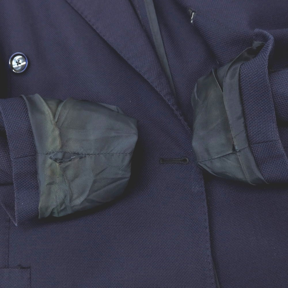 【中古】タリアトーレ TAGLIATORE ウール ホップサック ダブル6B テーラードジャケット ネイビー【サイズ46】【 状態ランクD 】【 メンズ 】