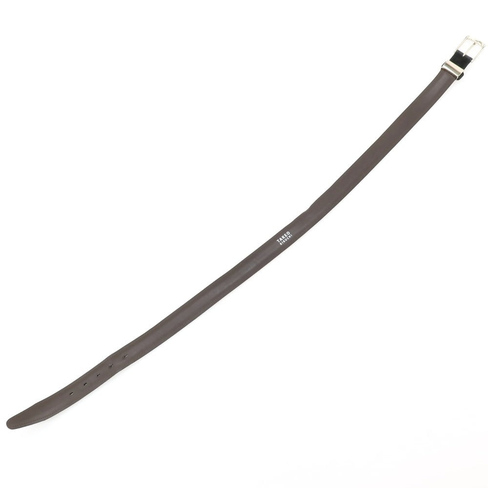 【中古】タケオキクチ TAKEO KIKUCHI ヌバック レザー ベルト ブラックxシルバー【 サイズ表記なし（約89cm位） 】【 状態ランクC 】【 メンズ 】 [APD]