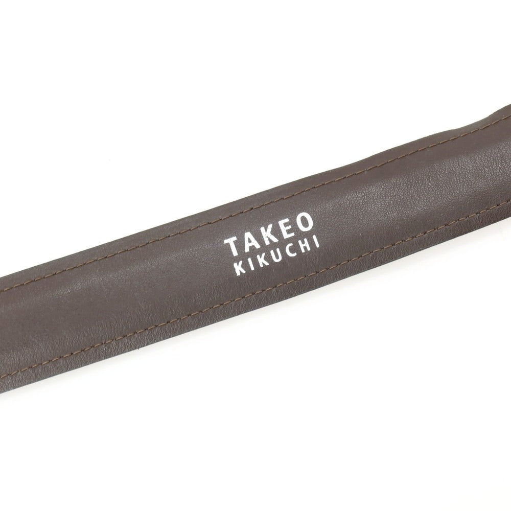 【中古】タケオキクチ TAKEO KIKUCHI ヌバック レザー ベルト ブラックxシルバー【サイズ表記なし（約89cm位）】【 状態ランクC 】【 メンズ 】