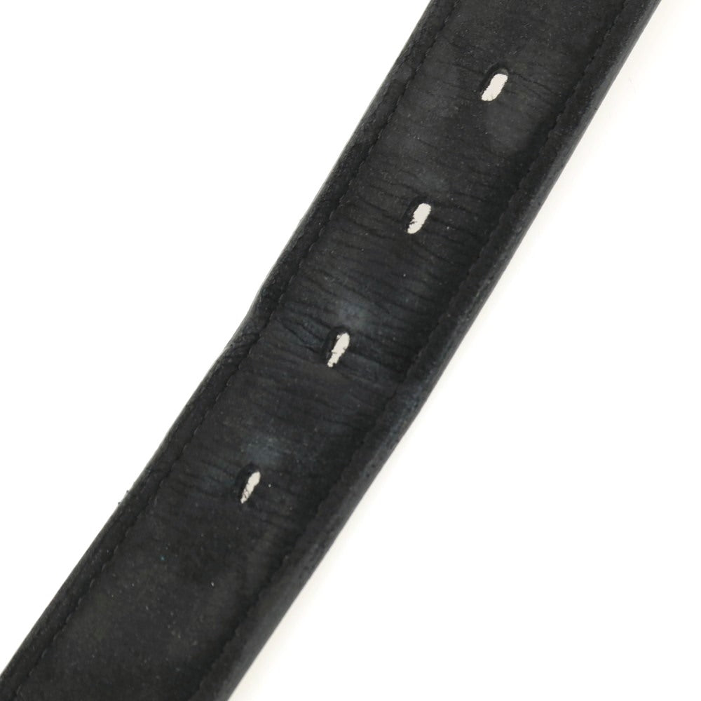 【中古】タケオキクチ TAKEO KIKUCHI ヌバック レザー ベルト ブラックxシルバー【サイズ表記なし（約89cm位）】【 状態ランクC 】【 メンズ 】