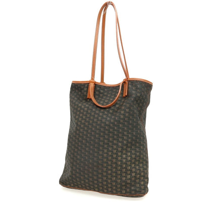 【中古】モワナ MOYNAT キャンバス系 レザー トートバッグ ダークグリーンxライトブラウン【 状態ランクD 】【 ユニセックス 】