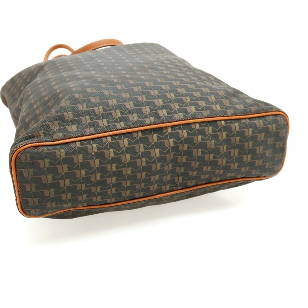 【中古】モワナ MOYNAT キャンバス系 レザー トートバッグ ダークグリーンxライトブラウン【 状態ランクD 】【 ユニセックス 】