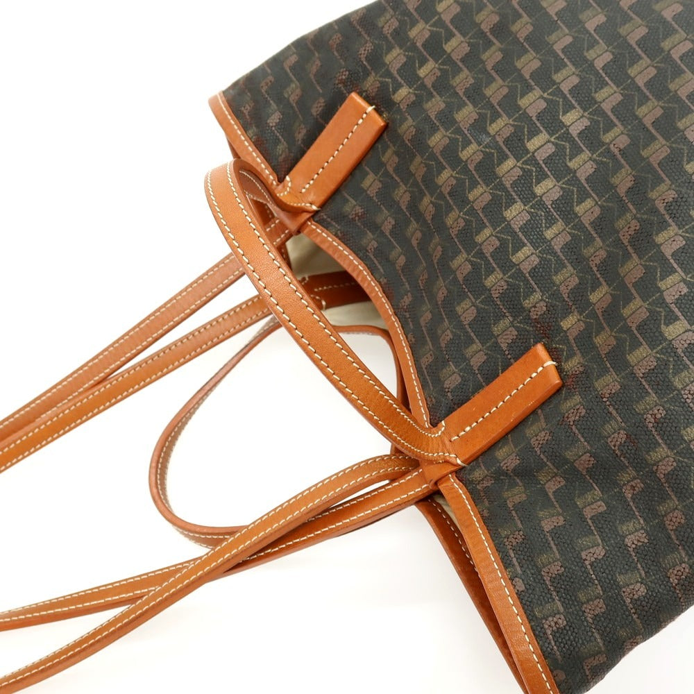 【中古】モワナ MOYNAT キャンバス系 レザー トートバッグ ダークグリーンxライトブラウン【 状態ランクD 】【 ユニセックス 】