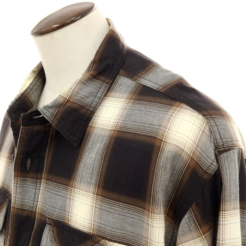 【中古】ソフネット SOPHNET. コットン チェック カジュアルシャツ ブラウンxブラック【サイズXL】【 状態ランクB 】【 メンズ 】