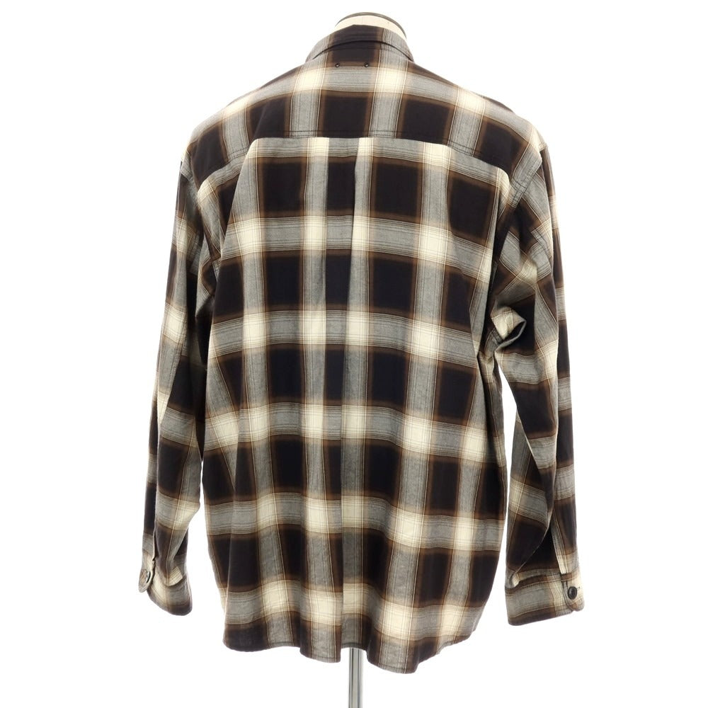 【中古】ソフネット SOPHNET. コットン チェック カジュアルシャツ ブラウンxブラック【サイズXL】【 状態ランクB 】【 メンズ 】