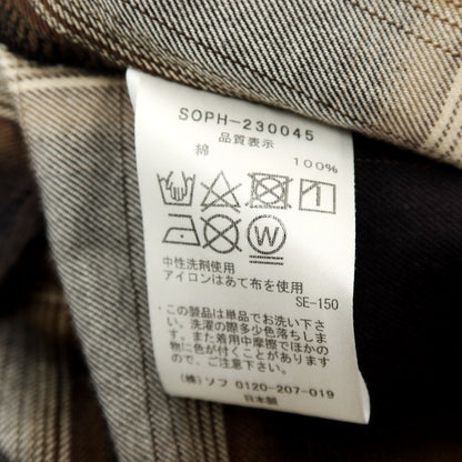 【中古】ソフネット SOPHNET. コットン チェック カジュアルシャツ ブラウンxブラック【サイズXL】【 状態ランクB 】【 メンズ 】