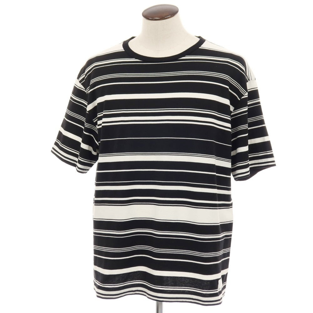 【中古】ユニフォームエクスペリメント uniform experiment コットン ボーダー クルーネック 半袖Ｔシャツ ブラックxホワイト【サイズ4】【 状態ランクB 】【 メンズ 】