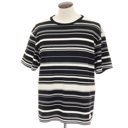 【中古】ユニフォームエクスペリメント uniform experiment コットン ボーダー クルーネック 半袖Ｔシャツ ブラックxホワイト【サイズ4】【 状態ランクB 】【 メンズ 】