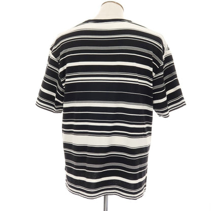 【中古】ユニフォームエクスペリメント uniform experiment コットン ボーダー クルーネック 半袖Ｔシャツ ブラックxホワイト【サイズ4】【 状態ランクB 】【 メンズ 】