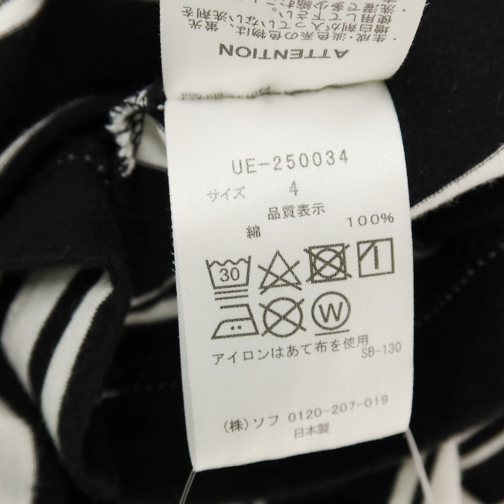 【中古】ユニフォームエクスペリメント uniform experiment コットン ボーダー クルーネック 半袖Ｔシャツ ブラックxホワイト【サイズ4】【 状態ランクB 】【 メンズ 】