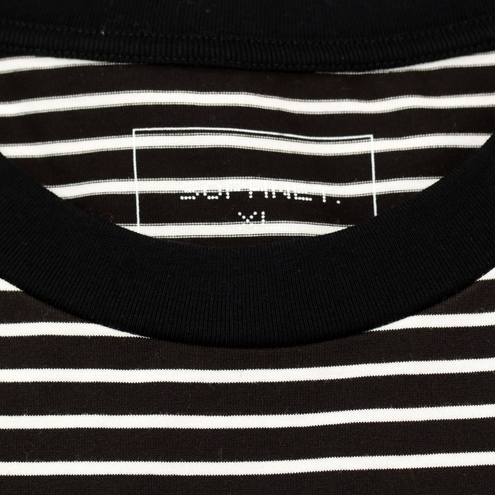 【中古】ユニフォームエクスペリメント uniform experiment コットン ボーダー クルーネック 長袖Ｔシャツ ブラックxホワイト【サイズXL】【 状態ランクB 】【 メンズ 】[BPD]