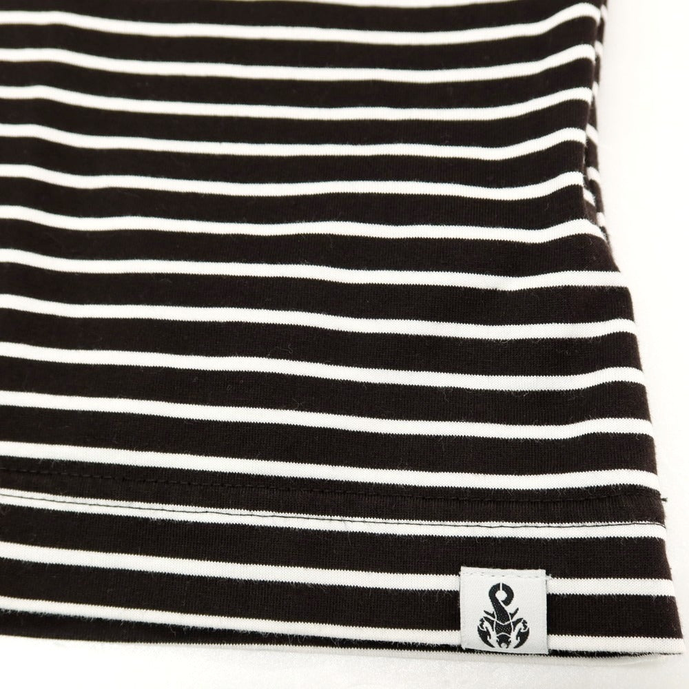 【中古】ユニフォームエクスペリメント uniform experiment コットン ボーダー クルーネック 長袖Ｔシャツ ブラックxホワイト【サイズXL】【 状態ランクB 】【 メンズ 】