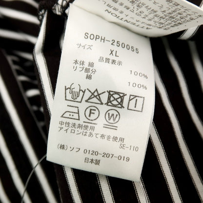 【中古】ユニフォームエクスペリメント uniform experiment コットン ボーダー クルーネック 長袖Ｔシャツ ブラックxホワイト【サイズXL】【 状態ランクB 】【 メンズ 】